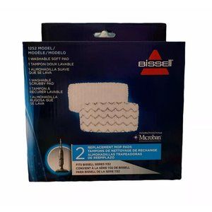 Bissell Model 1252 Microfiber Steam Mop Pads for Symphony Steam Mop - 2 Pads Kit